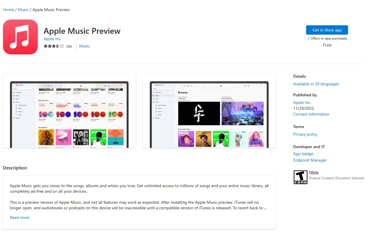 苹果 Apple Music Windows 预览版更新!
